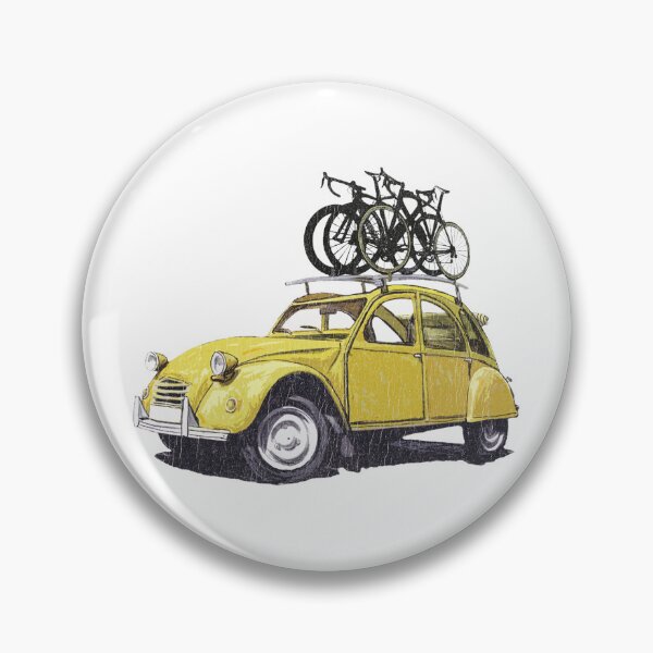 Item preview, Citroën 2CV with Road Bikes – Tour de France Inspired Retro Car Illustration designed and sold by collectees1.
