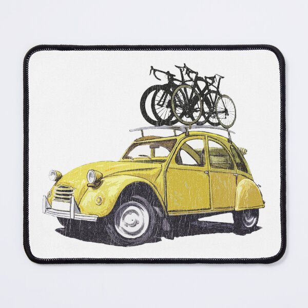 Item preview, Citroën 2CV with Road Bikes – Tour de France Inspired Retro Car Illustration designed and sold by collectees1.