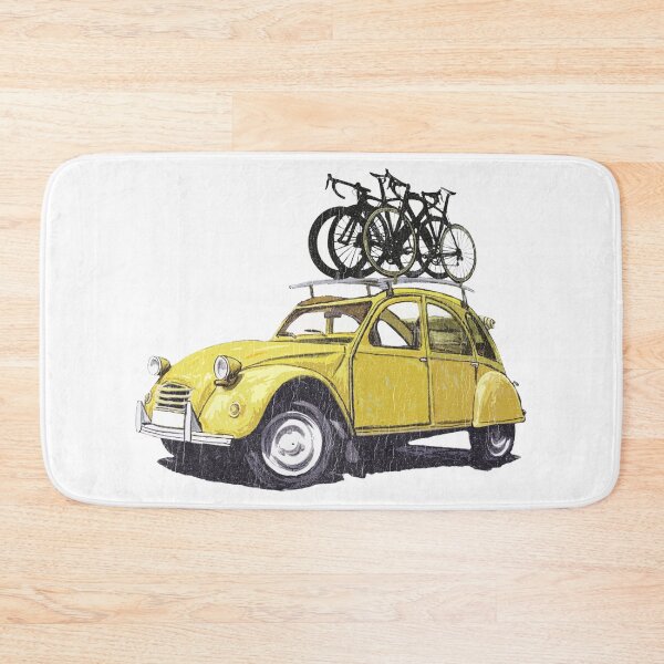 Item preview, Citroën 2CV with Road Bikes – Tour de France Inspired Retro Car Illustration designed and sold by collectees1.