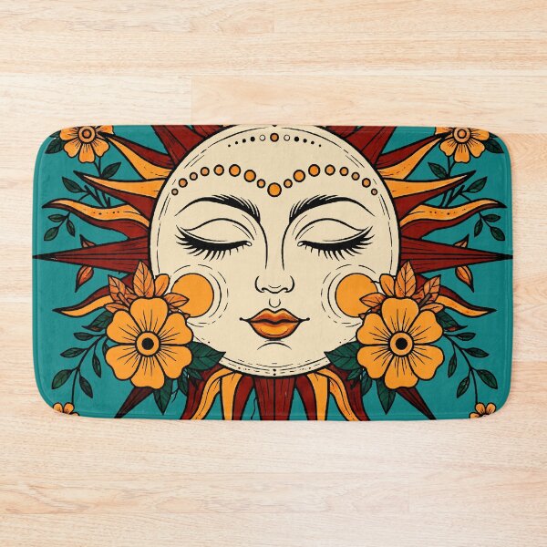 Item preview, Ornamental Boho Sun with Floral Elements – Vibrant Botanical Tattoo Art designed and sold by  Ojo de Lilith.