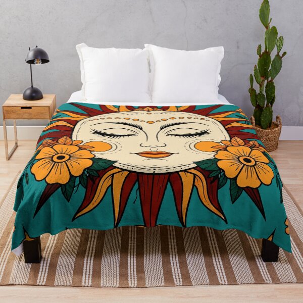 Item preview, Ornamental Boho Sun with Floral Elements – Vibrant Botanical Tattoo Art designed and sold by Ojo de Lilith.