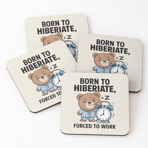 Item preview, Born to Hibernate Forced to Work – Funny Winter Bear designed and sold by Jollys-ArtShop.