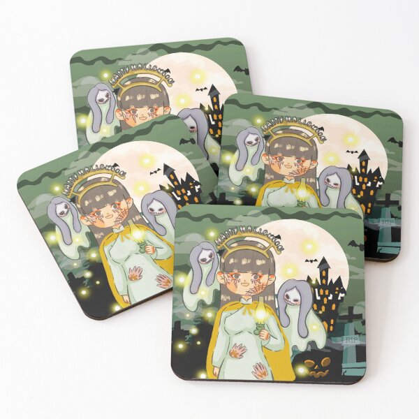 Item preview, Spooky Cute Girl Happy Halloween in Ao Dai designed and sold by RosalinesEyes.