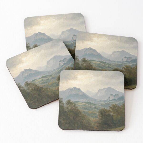 Item preview, Misty French Mountains – Vintage Landscape Painting designed and sold by CARRAANN.