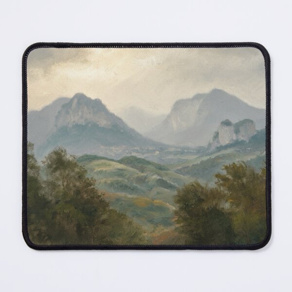 Item preview, Misty French Mountains – Vintage Landscape Painting designed and sold by CARRAANN.