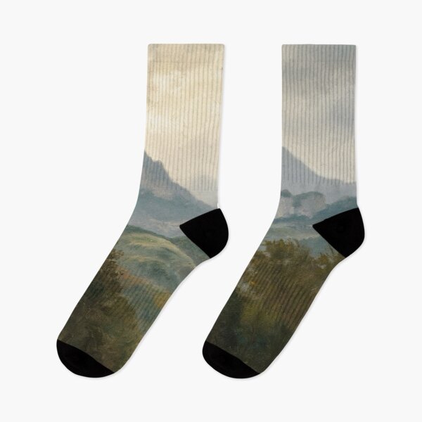 Item preview, Misty French Mountains – Vintage Landscape Painting designed and sold by CARRAANN.