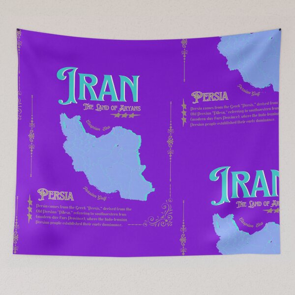 Item preview, Iran Map Heritage Poster – Persia History Art designed and sold by OmniFinds.
