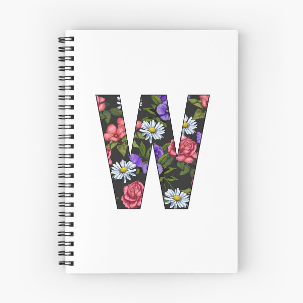 Item preview, Letter W, Decorated Initial, Roses, Pansies, and Daisy Flowers designed and sold by JoyfulWhimsy.