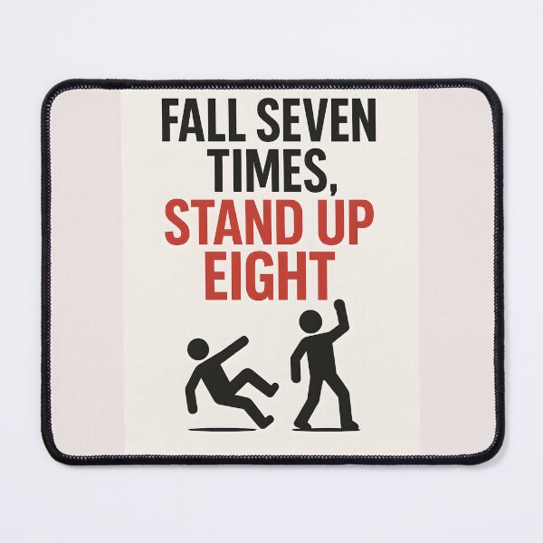 Item preview, Fall Seven Times Stand Up Eight - Minimalist Motivational Quote Poster – SoberSips designed and sold by SoberSips.