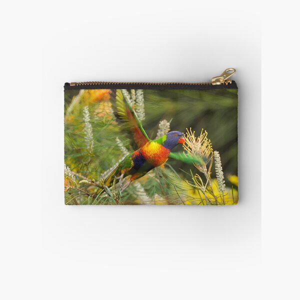 Item preview, Rainbow lorikeet flying past me, in perfect harmony with its surroundings designed and sold by PixSL Photography and Photo Art.