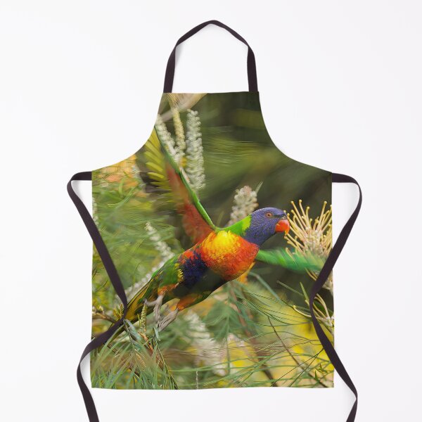 Item preview, Rainbow lorikeet flying past me, in perfect harmony with its surroundings designed and sold by PixSL Photography and Photo Art.