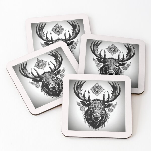 Item preview, Artistic  Alaska/Yukon moose  tattoo  designed and sold by Helios Be. Lavsh.