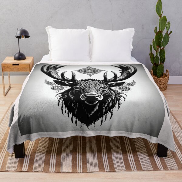 Item preview, Artistic  Alaska/Yukon moose  tattoo  designed and sold by Helios Be. Lavsh.