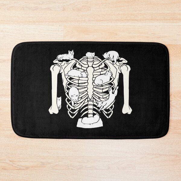 Item preview, White Kittens Inside Rib Cage Skeleton – Creepy Cute Funny designed and sold by chillaxcats.