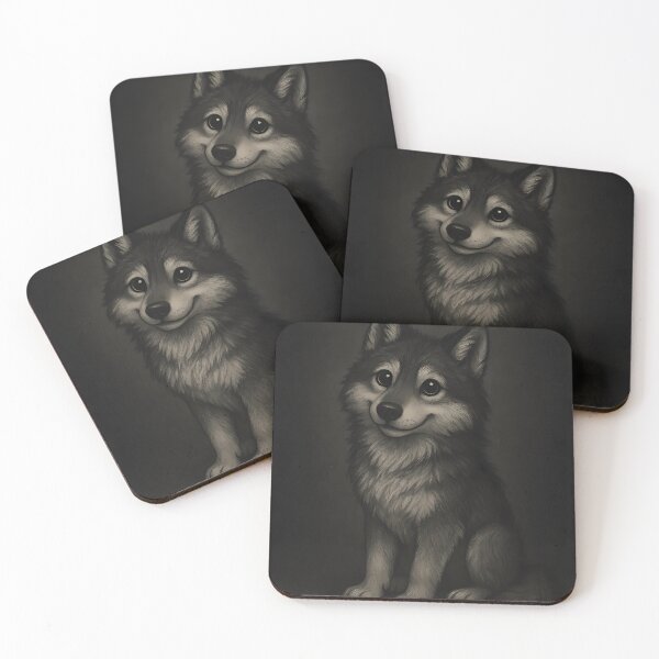 Item preview, Cute wolf against a dark background designed and sold by Schattenbau.
