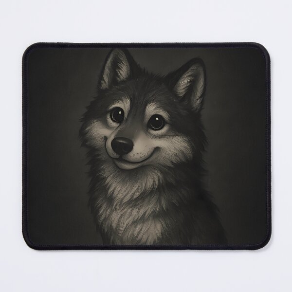 Item preview, Cute wolf against a dark background designed and sold by Schattenbau.