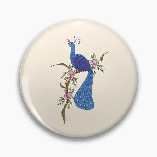 Item preview, Chinoiserie Peacock on Rosebush designed and sold by FrancesPoff.