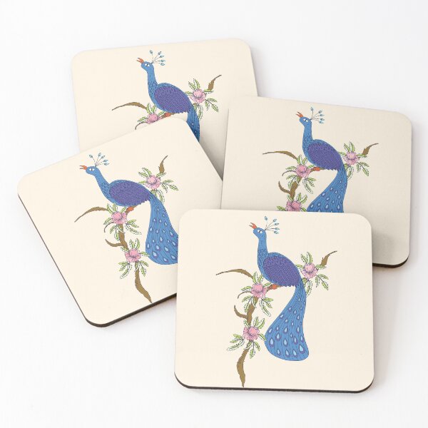 Item preview, Chinoiserie Peacock on Rosebush designed and sold by FrancesPoff.