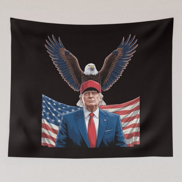 Item preview, Patriotic Trump Riding Bald Eagle American Pride July 4th designed and sold by sheenmi.