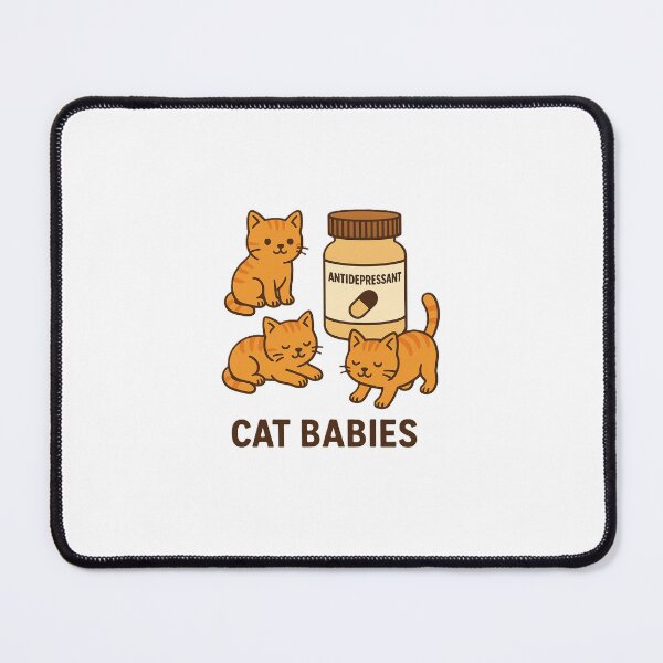 Item preview, Cat Babies help in Depression Vinyl Sticker, Cat Sticker designed and sold by King Of Designs.