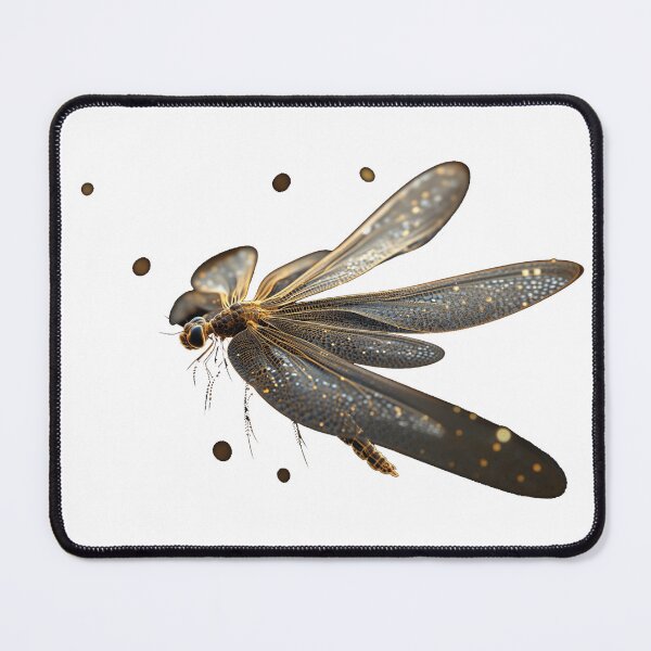 Item preview, Mystic Dragonfly Golden Winged Insect in Flight designed and sold by LabMandala.