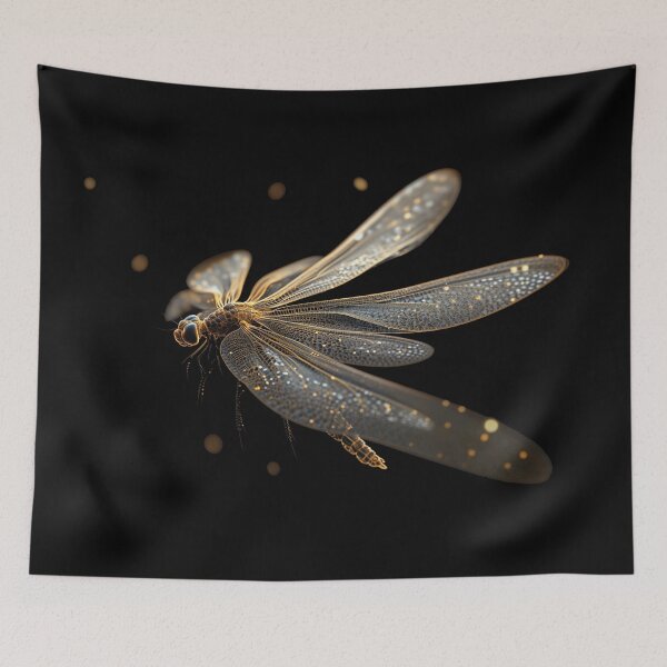 Item preview, Mystic Dragonfly Golden Winged Insect in Flight designed and sold by LabMandala.