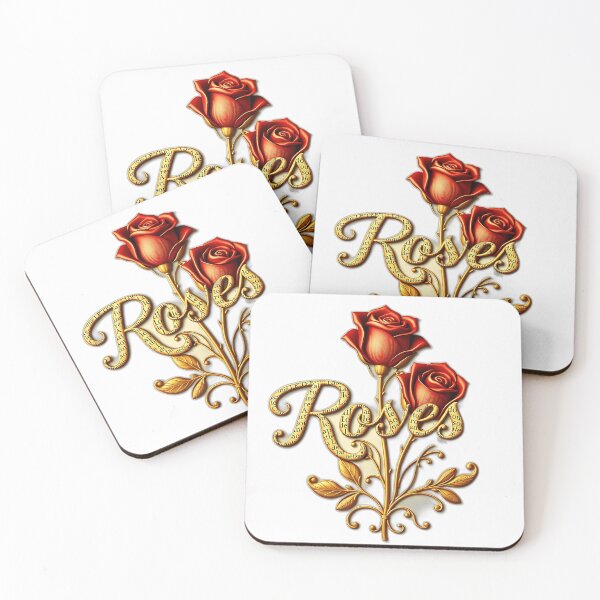 Item preview, Scripted Roses in Gold and Crimson designed and sold by sharon1210.