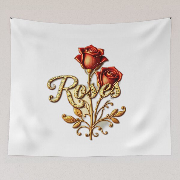 Item preview, Scripted Roses in Gold and Crimson designed and sold by sharon1210.