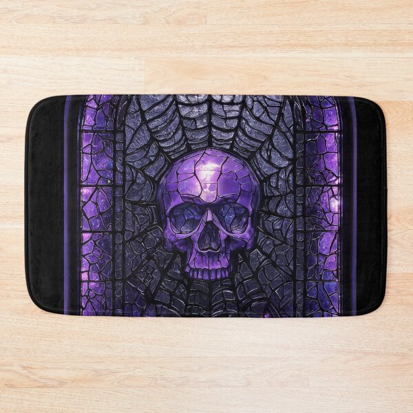 Item preview, Purple Gothic Skull Stained Glass Window Design designed and sold by ArgentoArt.