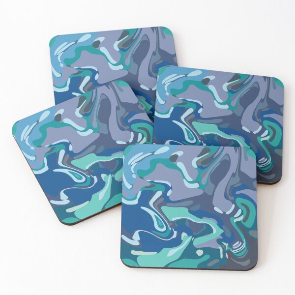 Item preview, Blue Ocean Swirl – Modern Abstract Fluid Art designed and sold by Zeddessay.