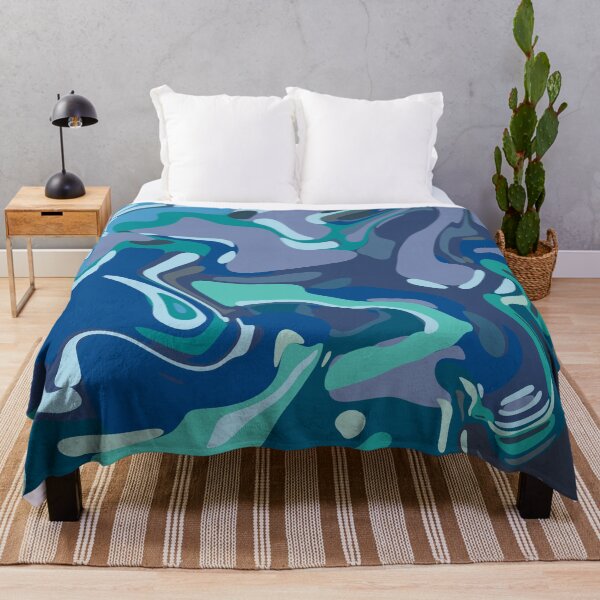Item preview, Blue Ocean Swirl – Modern Abstract Fluid Art designed and sold by Zeddessay.