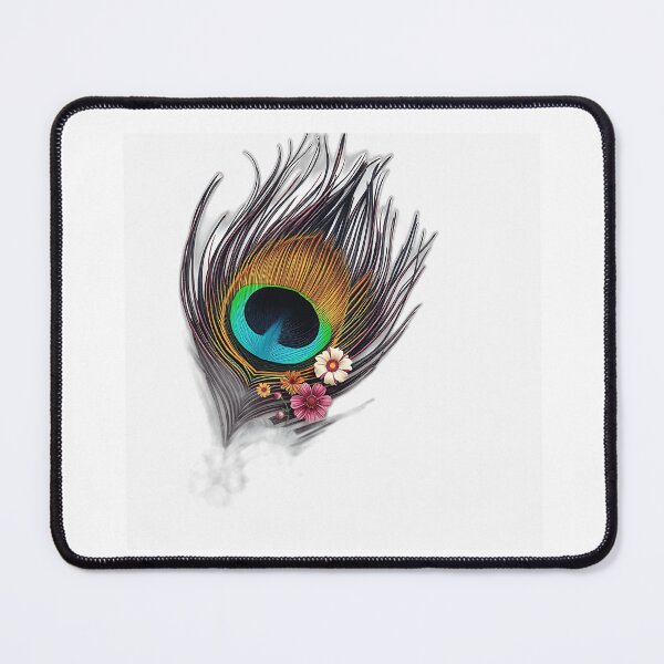 Item preview, Hyper-Realistic Peacock Feather with Floral Patterns designed and sold by sharon1210.