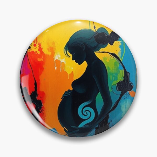 Item preview, “Abstract Pregnant Woman Art – Colorful Motherhood Silhouette Painting” designed and sold by PixelMusex.