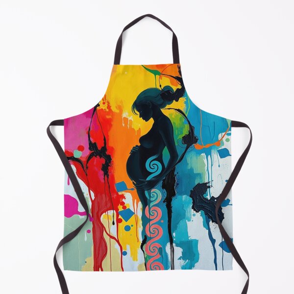 Item preview, “Abstract Pregnant Woman Art – Colorful Motherhood Silhouette Painting” designed and sold by PixelMusex.