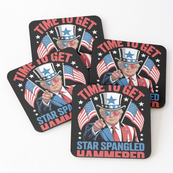 Item preview, Trump 4th Of July Star Spangled Hammered Drinking Tee designed and sold by Charidana.