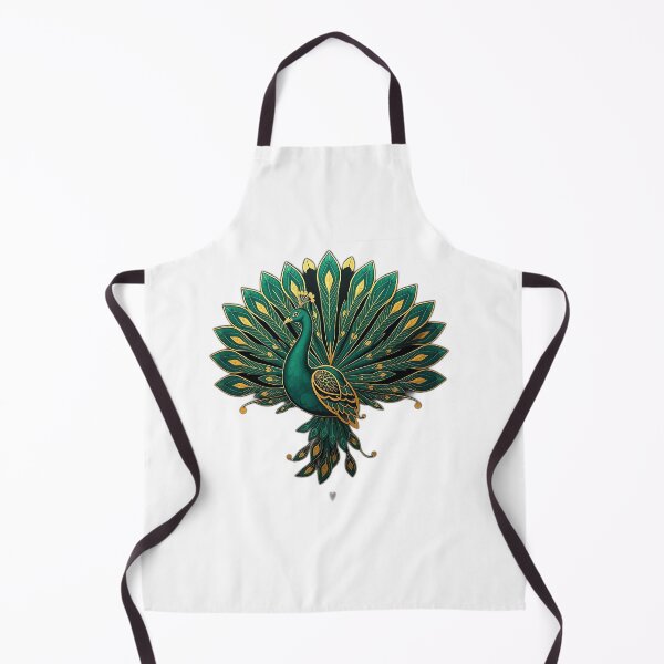 Item preview, Art Deco Peacock in Emerald and Gold designed and sold by sharon1210.