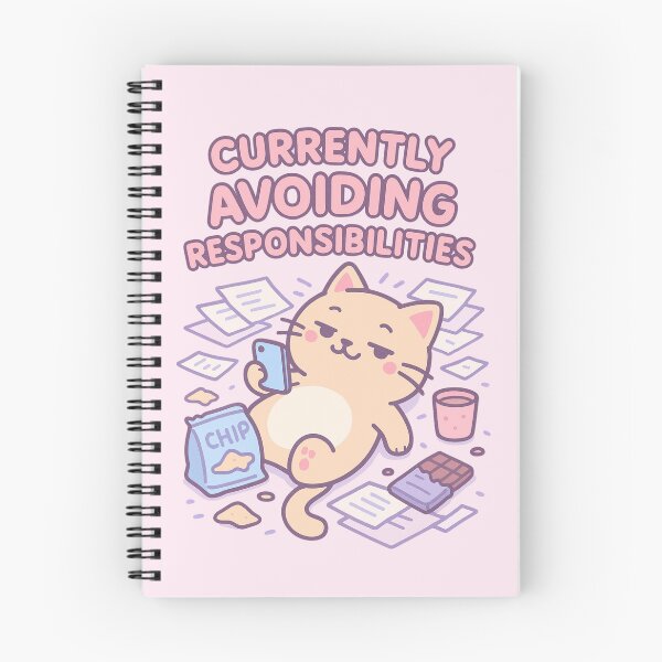 Item preview, Currently Avoiding Responsibilities – Kawaii Lazy Cat designed and sold by catastrocat.