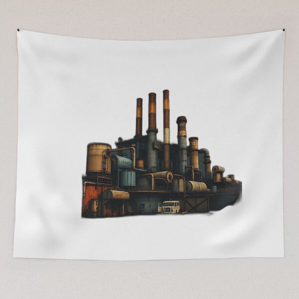 Item preview, Gritty Rusty Factory Illustration designed and sold by sharon1210.