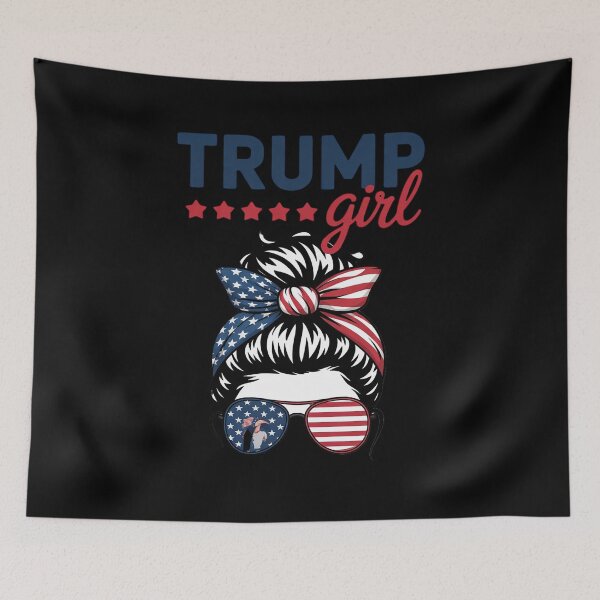 Item preview, Trump Girl Messy Bun Trump 2024 Election American Flag designed and sold by Charidana.