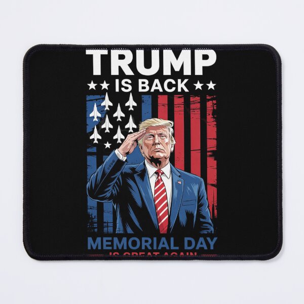 Item preview, Trump is Back Memorial Day is Great Again American Flag designed and sold by Charidana.