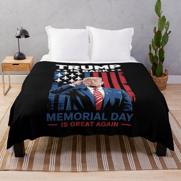 Item preview, Trump is Back Memorial Day is Great Again American Flag designed and sold by Charidana.
