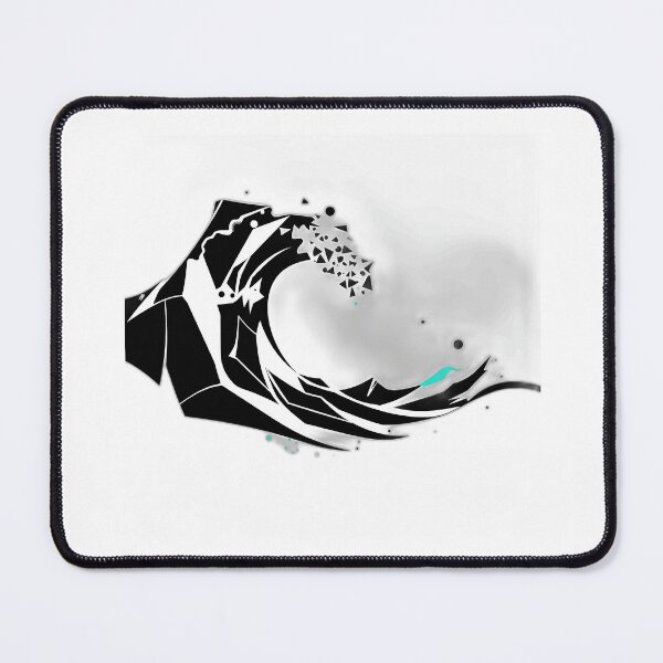 Item preview, Abstract Monochrome Wave with Turquoise Accents designed and sold by sharon1210.