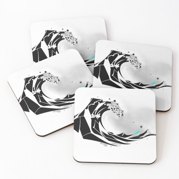 Item preview, Abstract Monochrome Wave with Turquoise Accents designed and sold by sharon1210.