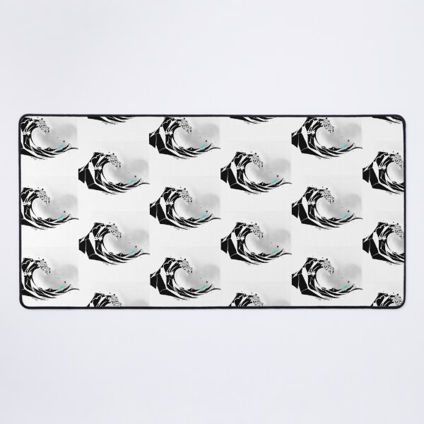 Item preview, Abstract Monochrome Wave with Turquoise Accents designed and sold by sharon1210.