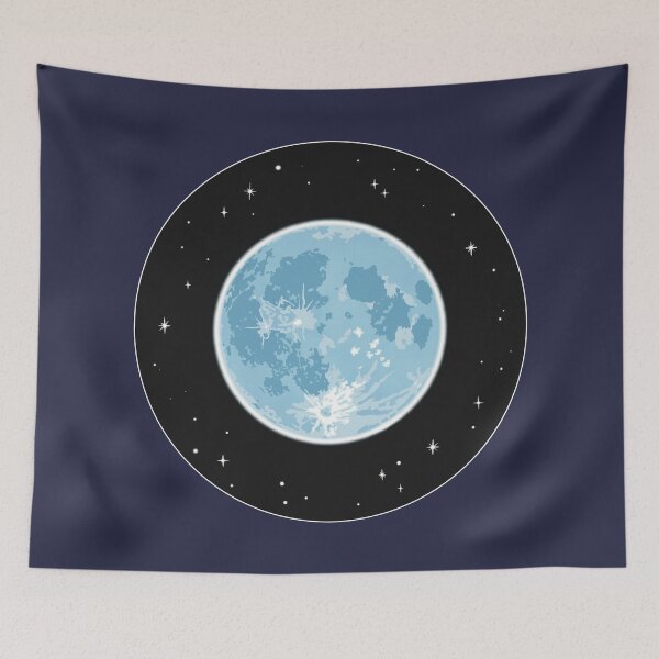 Item preview, Blue Full Moon Night Sky Art  designed and sold by skye-studio.