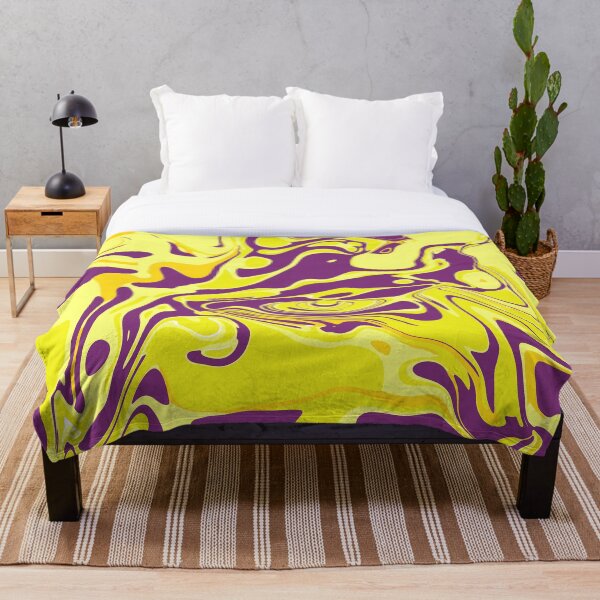 Item preview, Electric Abstract Swirl – Bold Psychedelic Yellow and Purple Art designed and sold by Zeddessay.