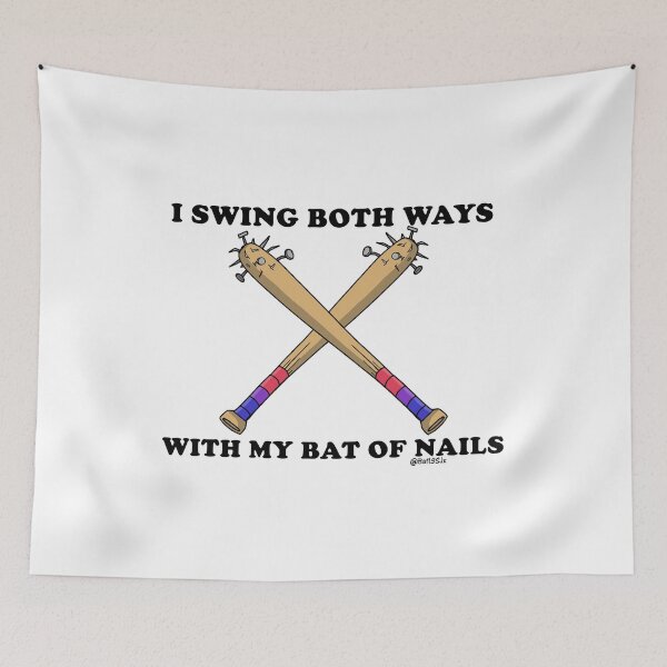 Item preview, I swing both ways with my bat of nails  designed and sold by Bat13SJx.