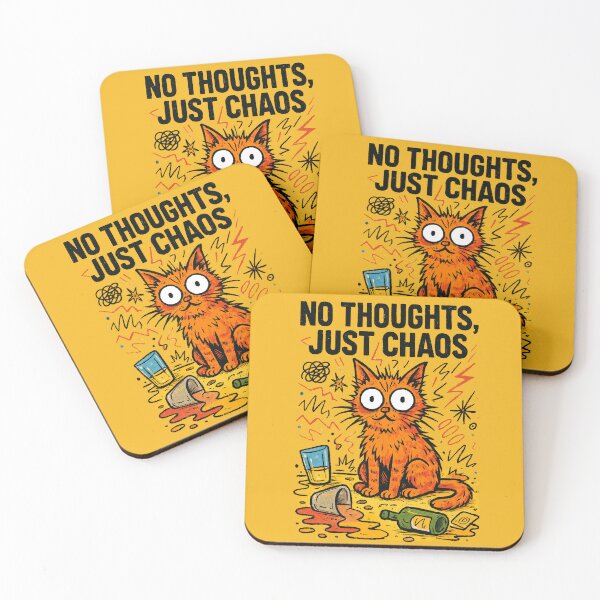 Item preview, No Thoughts, Just Chaos – Sarcastic Meme Cat designed and sold by catastrocat.