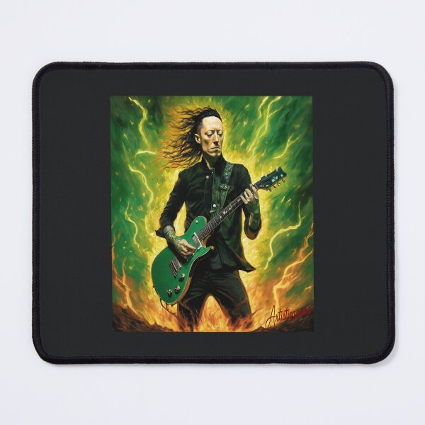 Item preview, "Fierce Metal Performance: Matt Heafy on a Fiery Stage" designed and sold by Artisticanvas.