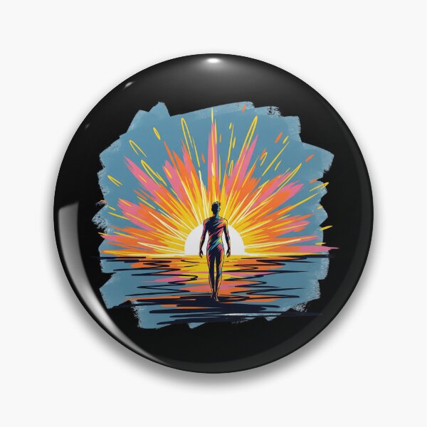 Item preview, Abstract Sunrise Journey – Stylized Human Figure with Brush Texture designed and sold by Dino-Lune.